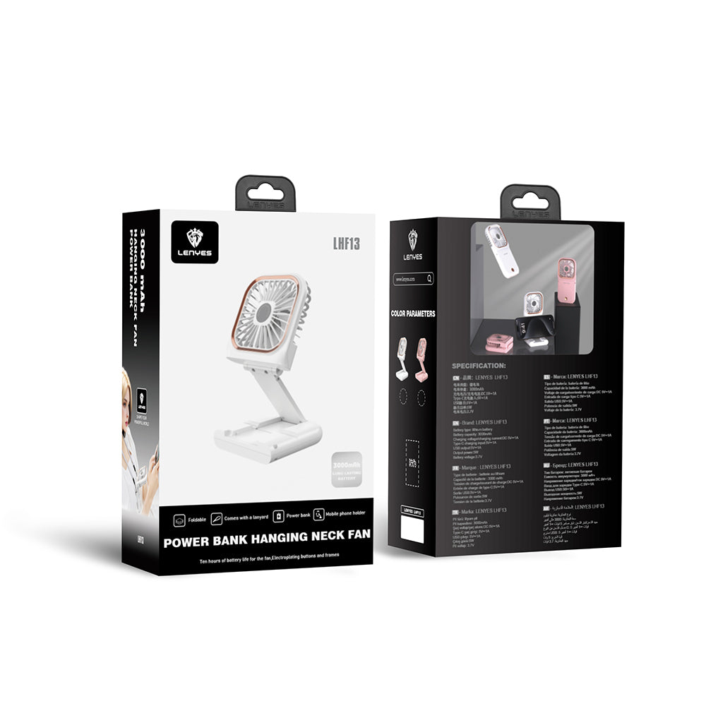 Lenyes LHF13 Powerbank Özellikli Standlı Portatif Soğutucu El Fanı Lenyes LHF13 Powerbank Özellikli Standlı Portatif Soğutucu El Fanı
